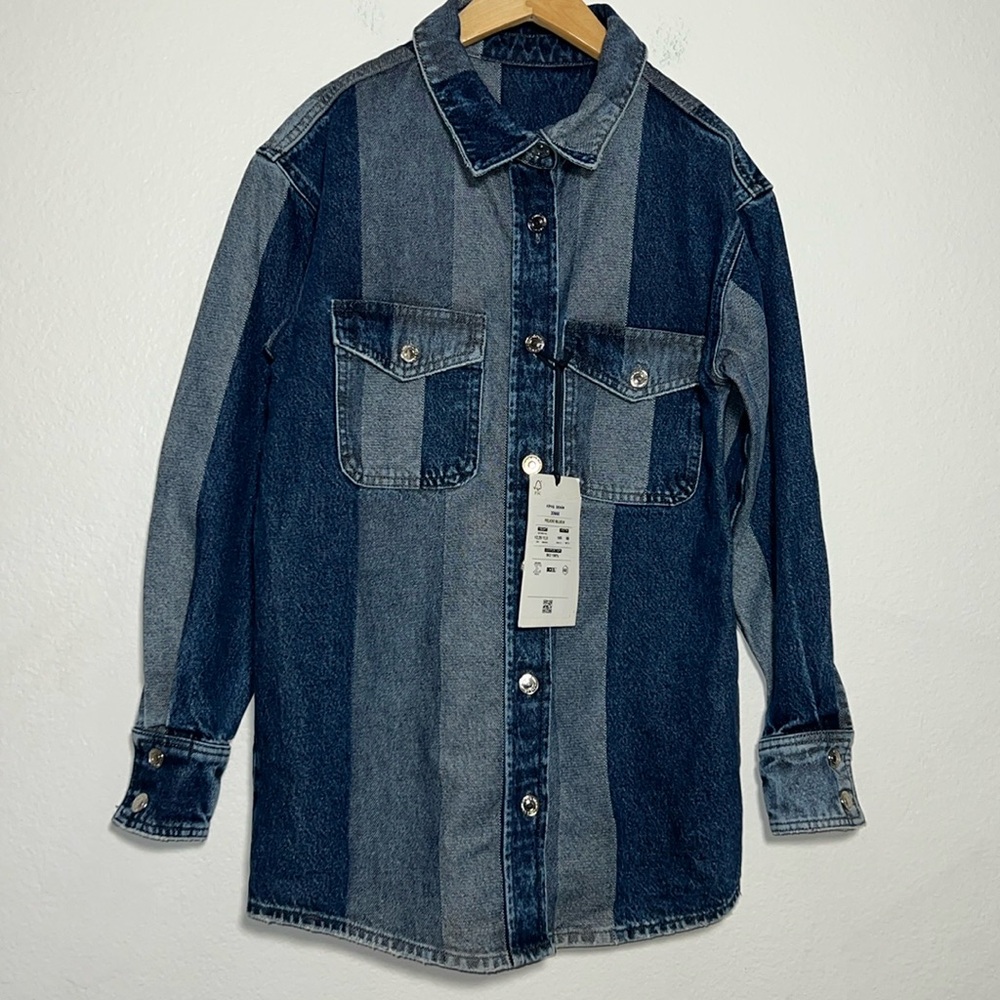 New Kipas Denim Felicio Blue-9 Denim Patchwork Jacket